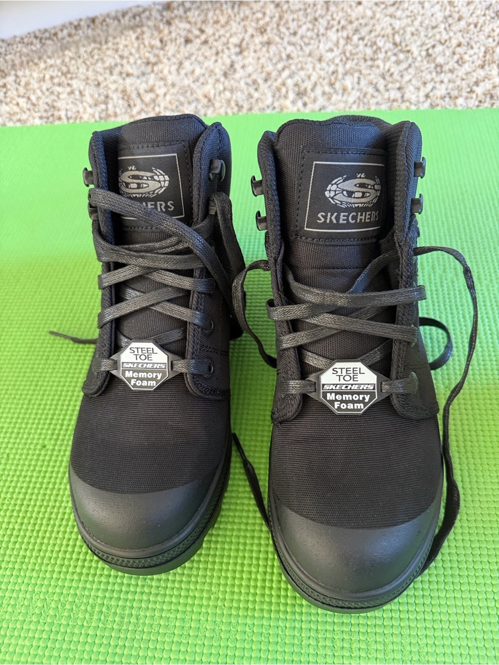 Skechers Black Lace-Up Work Boots - Picture 4 of 6
